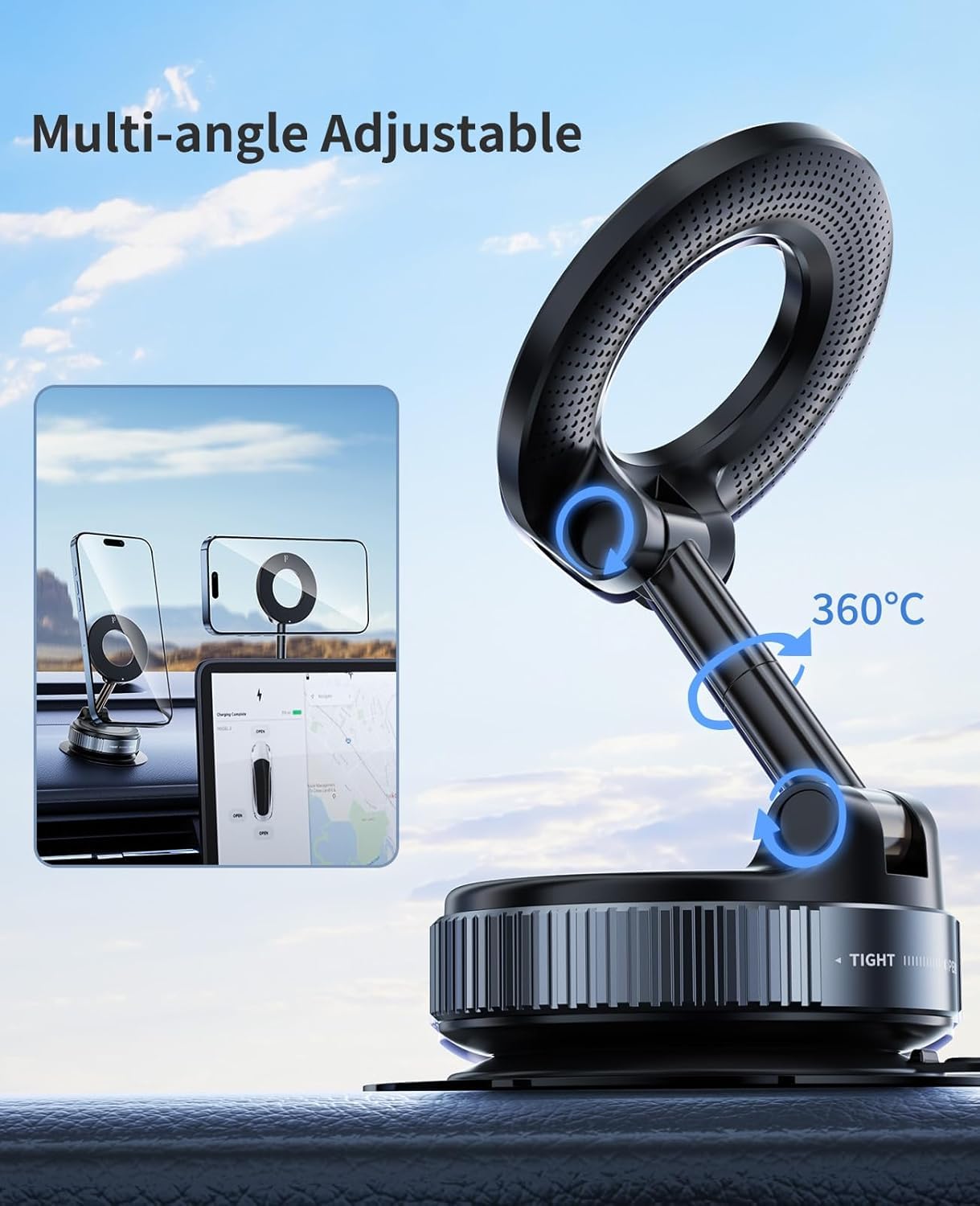 Magnetic Car Mount with Ultra Vacuum Suction Cup