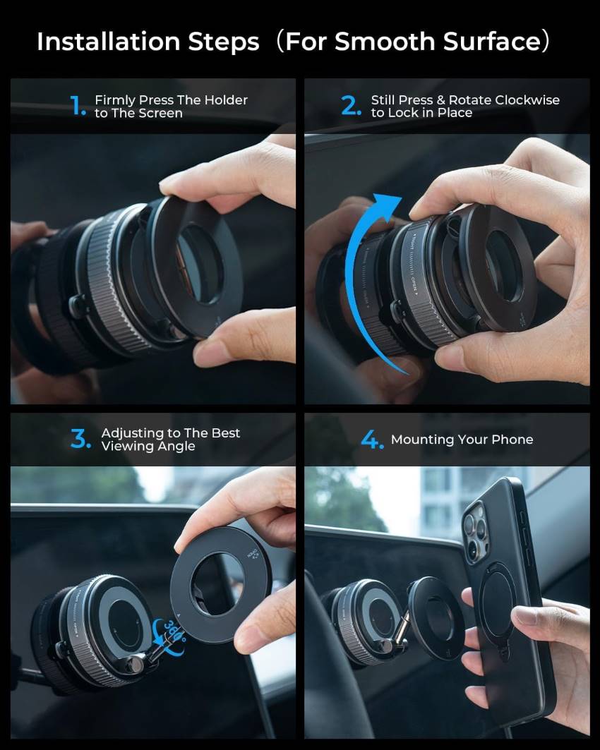 Magnetic Car Mount with Ultra Vacuum Suction Cup